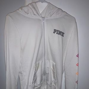 PINK white rainbow zip up jacket